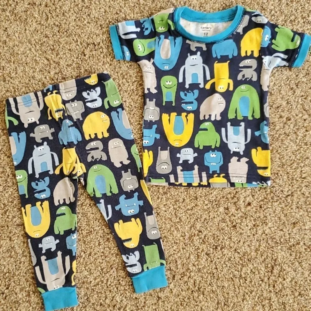 Carter's super comfy monster pajamas 12 months
